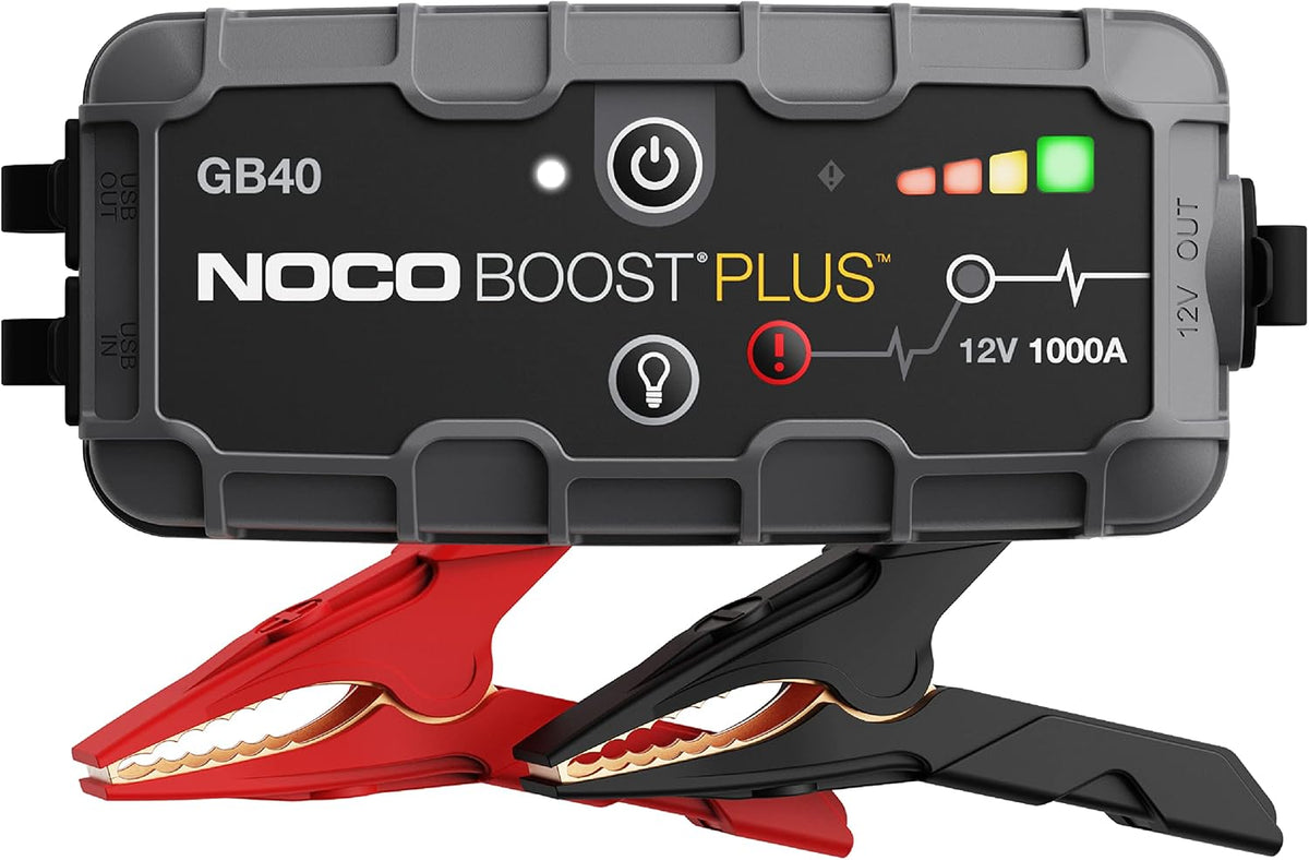 NOCO Boost GB40: 1000A UltraSafe Jump Starter – 12V Lithium Battery Booster Pack, Portable Jump Box, Power Bank & Jumper Cables - for 6.0L Gas and 3.0L Diesel Engines