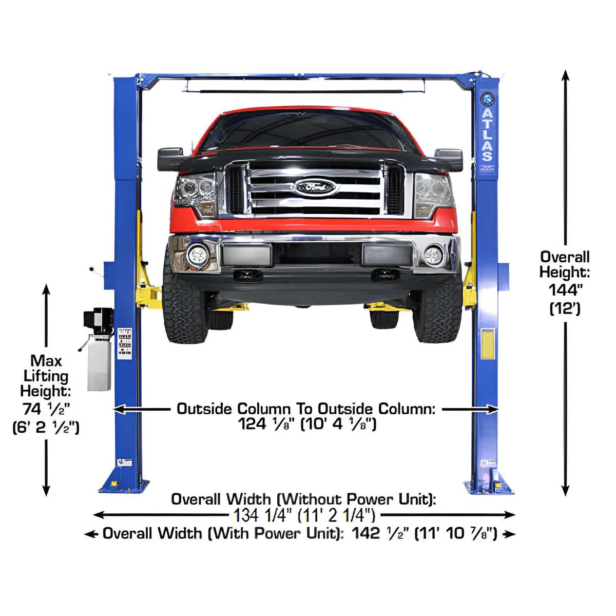 Atlas PRO 9D 9,000 lb Overhead 2-Post Lift