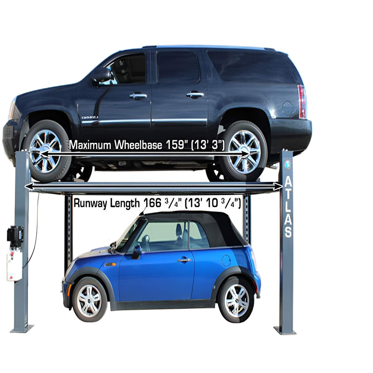 Atlas 408 SL 8,000lb 4 Post Vehicle Storage Lift - Super Deluxe
