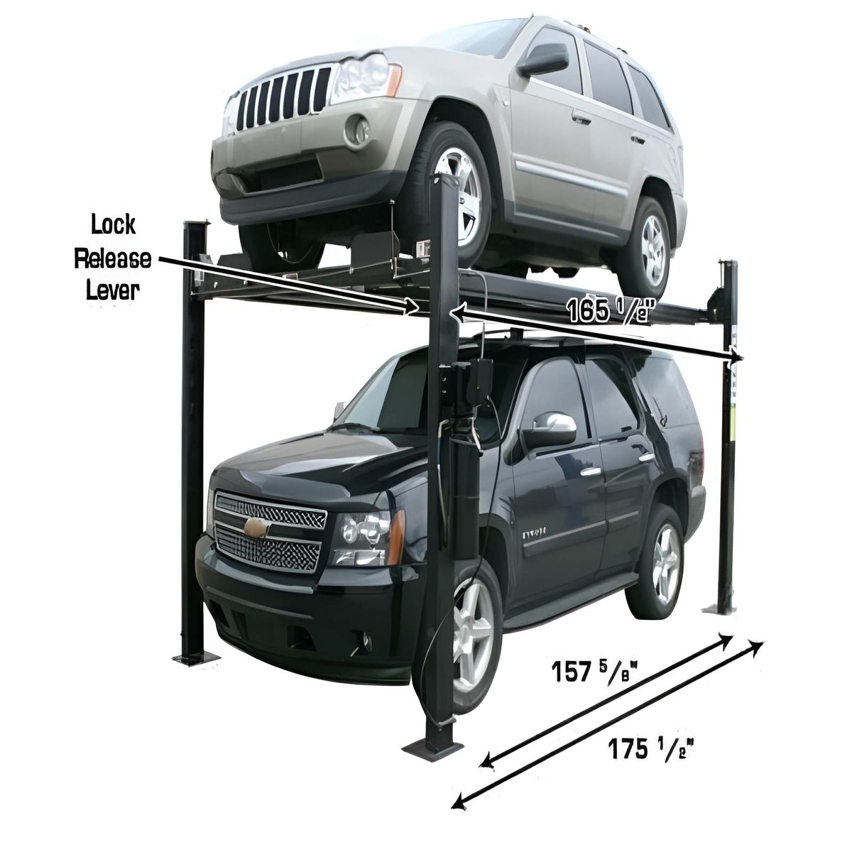 Atlas Garage Pro 8000 EXT, 8,000 lb 4 Post Vehicle Storage Lift- Extra Tall