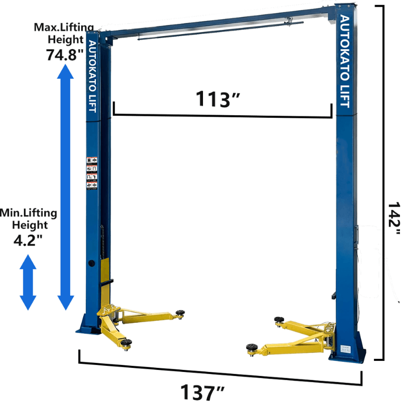 Katool AK-M115S 11000 lbs Heavy Duty Two Post Lift
