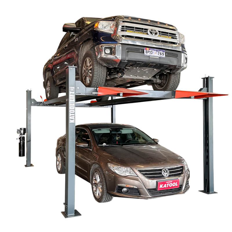 KT-4H110 11,000 Lbs 3.0HP 110V 4 Post Car Lift Heavy Duty Four Post Parking Storage Service Car Lift,84.5” Max Height Extra Tall Extra Wide Hydraulic System 658983449462