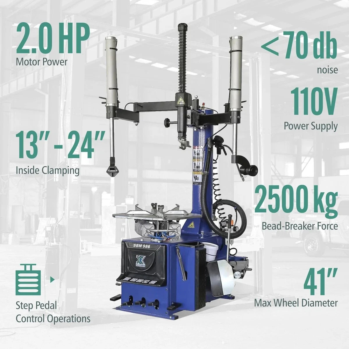XK 988 690 Tire Changer Wheel balancer Machine Combo Rim Clamp 24" Repair Tool