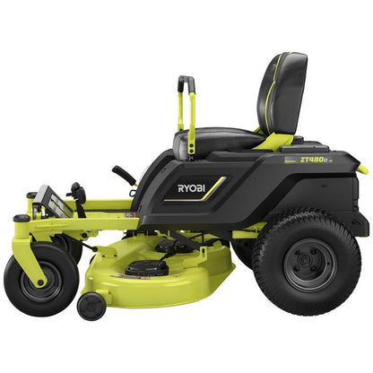 RYOBI 42 in. 75 Ah Battery Electric Riding Zero Turn Mower and Bagging Kit