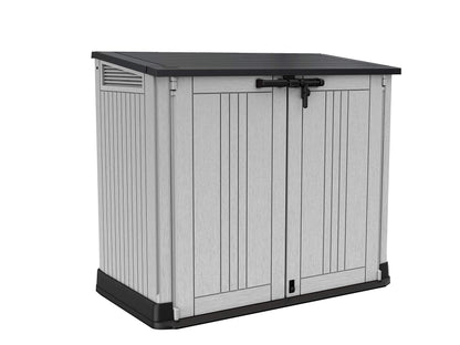 Keter Store It Out Nova Outdoor Garden Storage Shed, Light Grey with Dark Grey Lid, Weatherproof