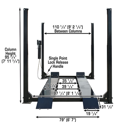 Atlas Garage Pro 9000 - 9,000lb Extra Large Vehicle Storage Lift