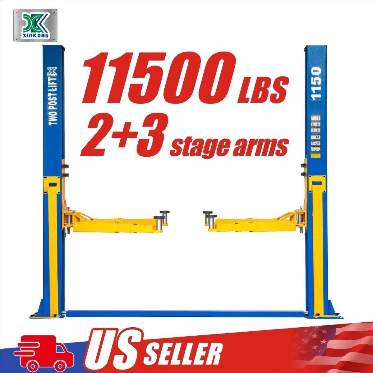 XK 1150 2 Post Lift 11500 LB 3 Stage Front Arms Car Lift Truck Auto Hoist 220V