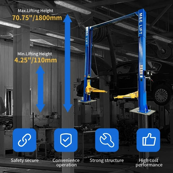 ME 2 Post Lift 11000lbs Two Post Lift Auto Lift Car Lift Hoist Equipment