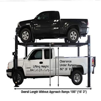 Atlas Garage Pro 8000EXT L 8,000lb 4 Post Vehicle Storage Lift - Extra Tall & Long