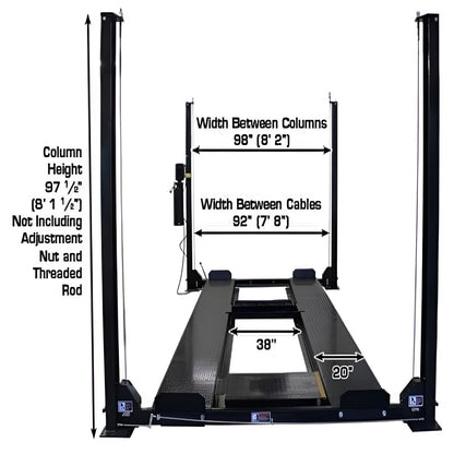 Atlas Garage Pro 8000EXT L 8,000lb 4 Post Vehicle Storage Lift - Extra Tall & Long