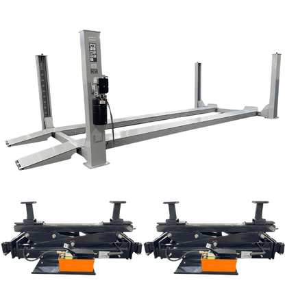 Triumph NTR-16 16,000 lb 4 Post Lift With (2) RJ-9000 Rolling Bridge Jack Combo
