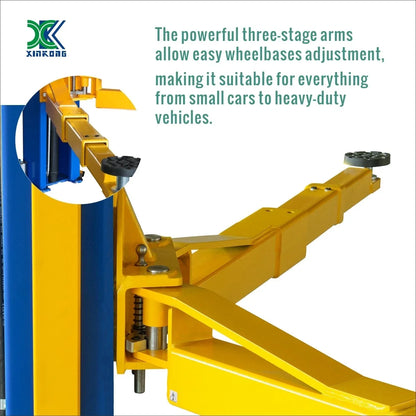 XK 1300 Two Post Auto Car Lift Heavy Duty 13,000lb Capacity Floor Plate 220V