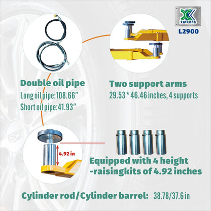 XK L2900 Two Post 9000LB Capacity Car Lift Auto Truck Hoist Industry Leading
