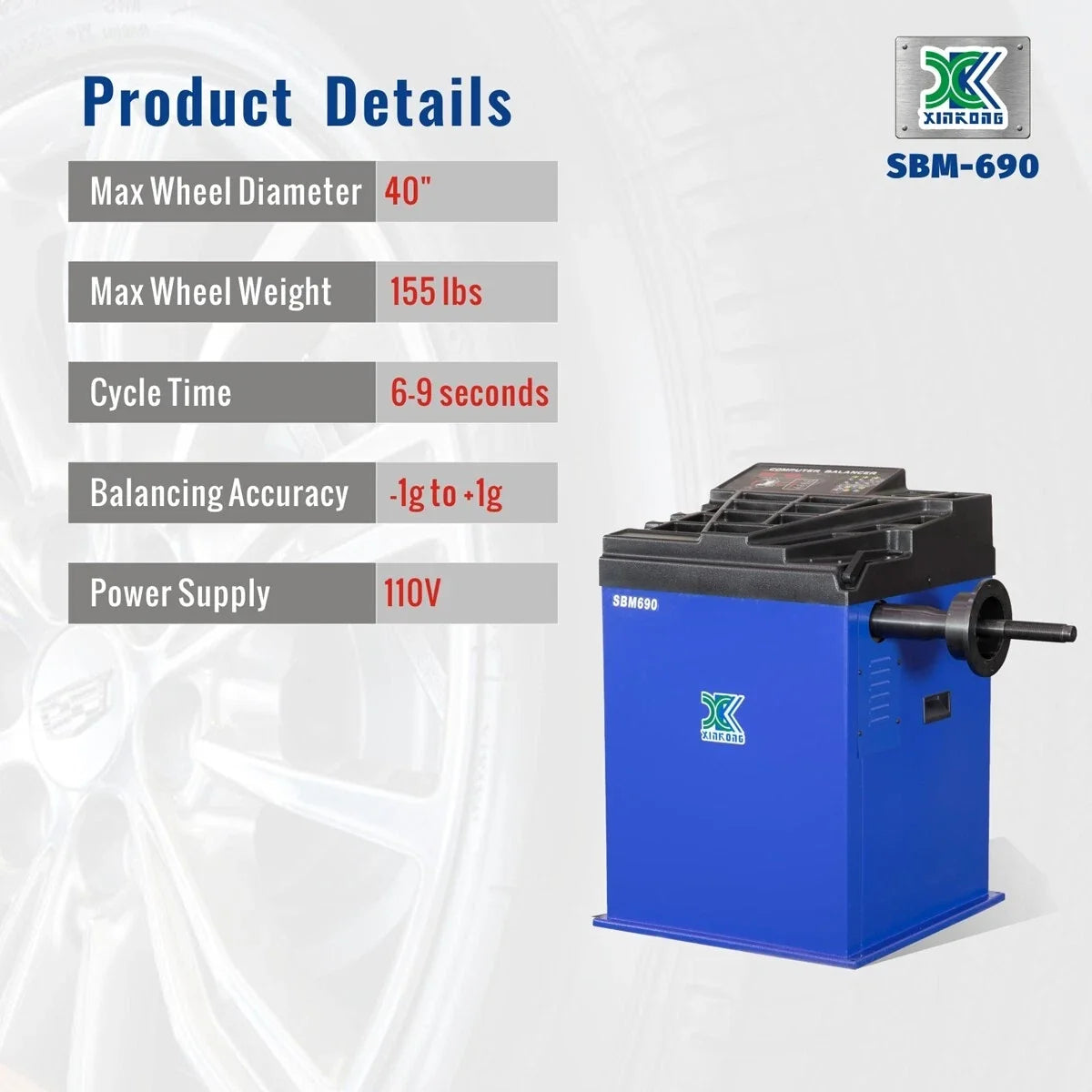 XK 960 690 Automatic Tire Changer Wheel Balancer Machine Combo Tire Repair Tool