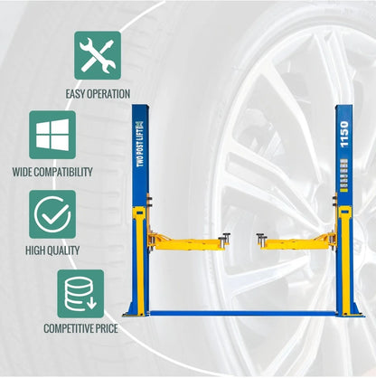 XK 1150 2 Post Lift 11500 LB 3 Stage Front Arms Car Lift Truck Auto Hoist 220V