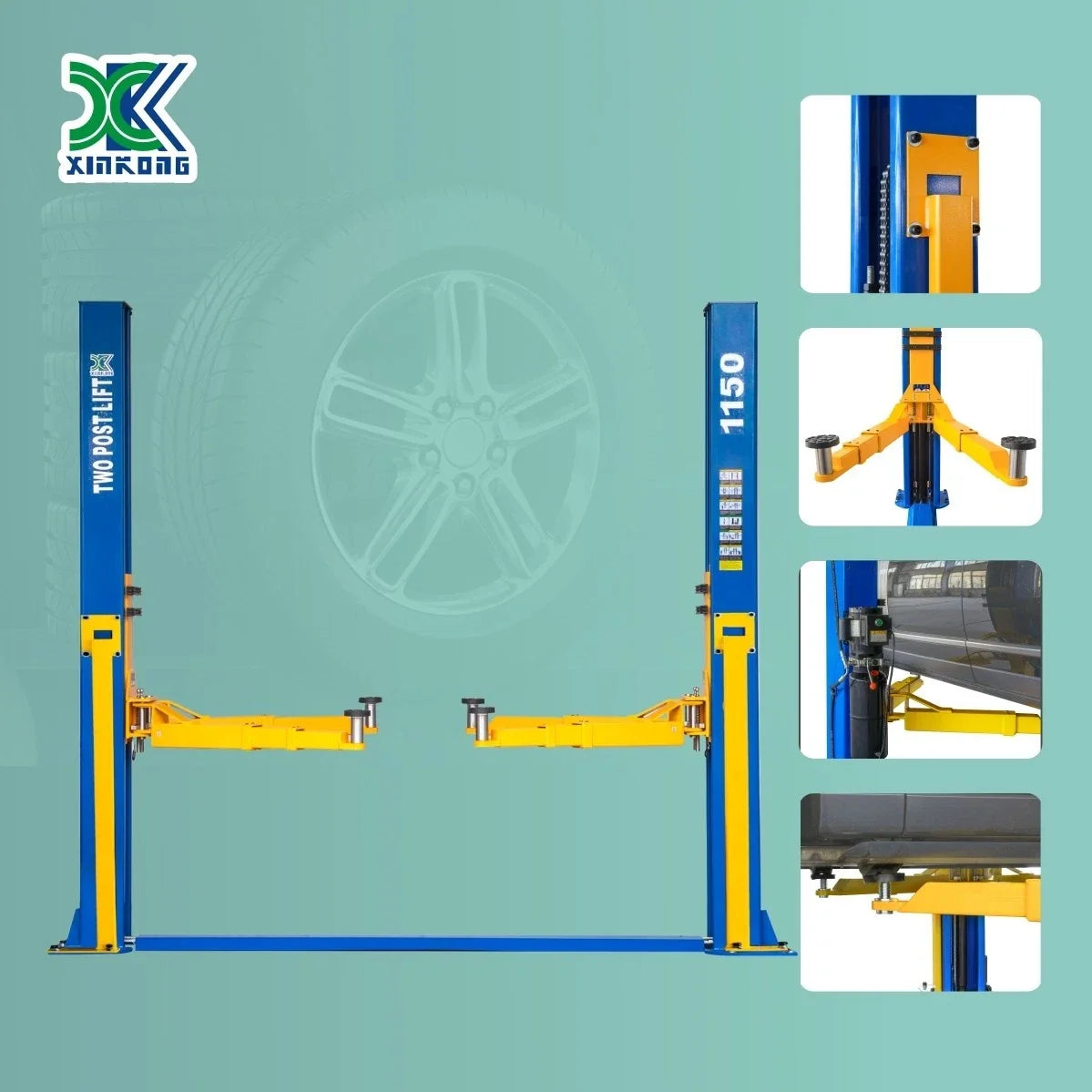 XK 1150 2 Post Lift 11500 LB 3 Stage Front Arms Car Lift Truck Auto Hoist 220V