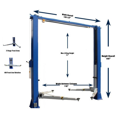 iDEAL TP10KAC-DX Bi-Symmetric Two Post Auto Lift